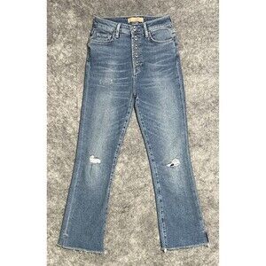 7 For All Mankind Luxe Vintage Ultra High Rise Slim Kick Jeans 25 Button Fly